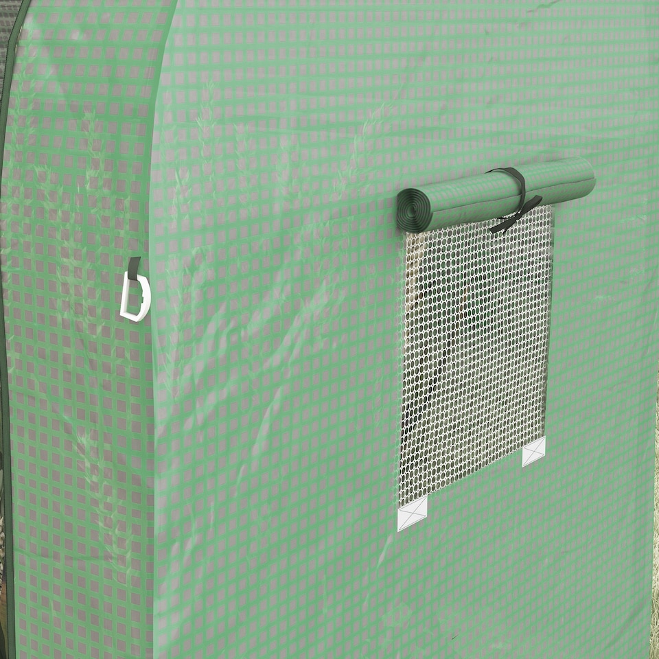 image 1 of Outsunny Tomato Greenhouse with 2 Roll-up Doors, 185 x 94 x 150cm, Green