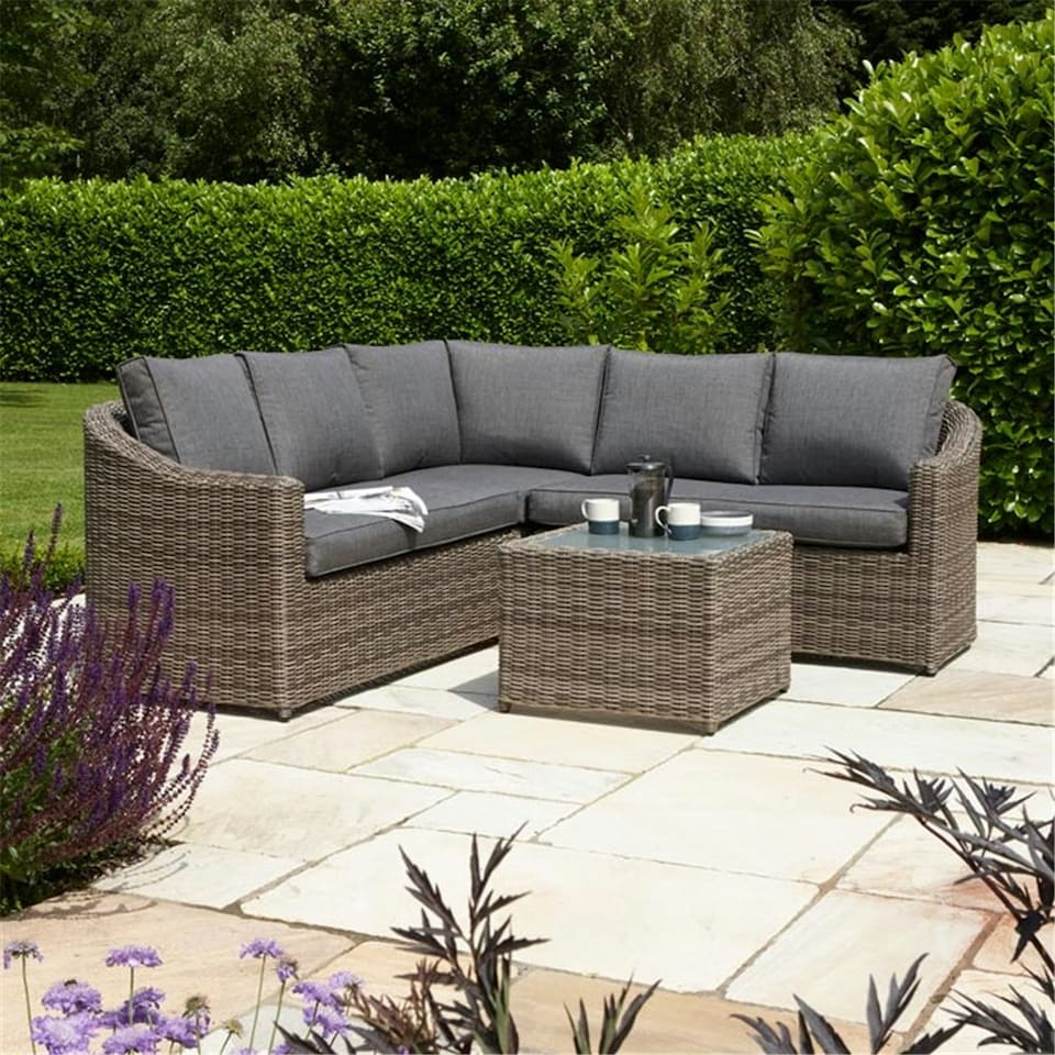 image 1 of 5 Seater Natural Weave Lounge Corner Set