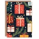image 1 of Wrapped Gifts Present Pine Leaf Fun Xmas Art Blank Christmas Card