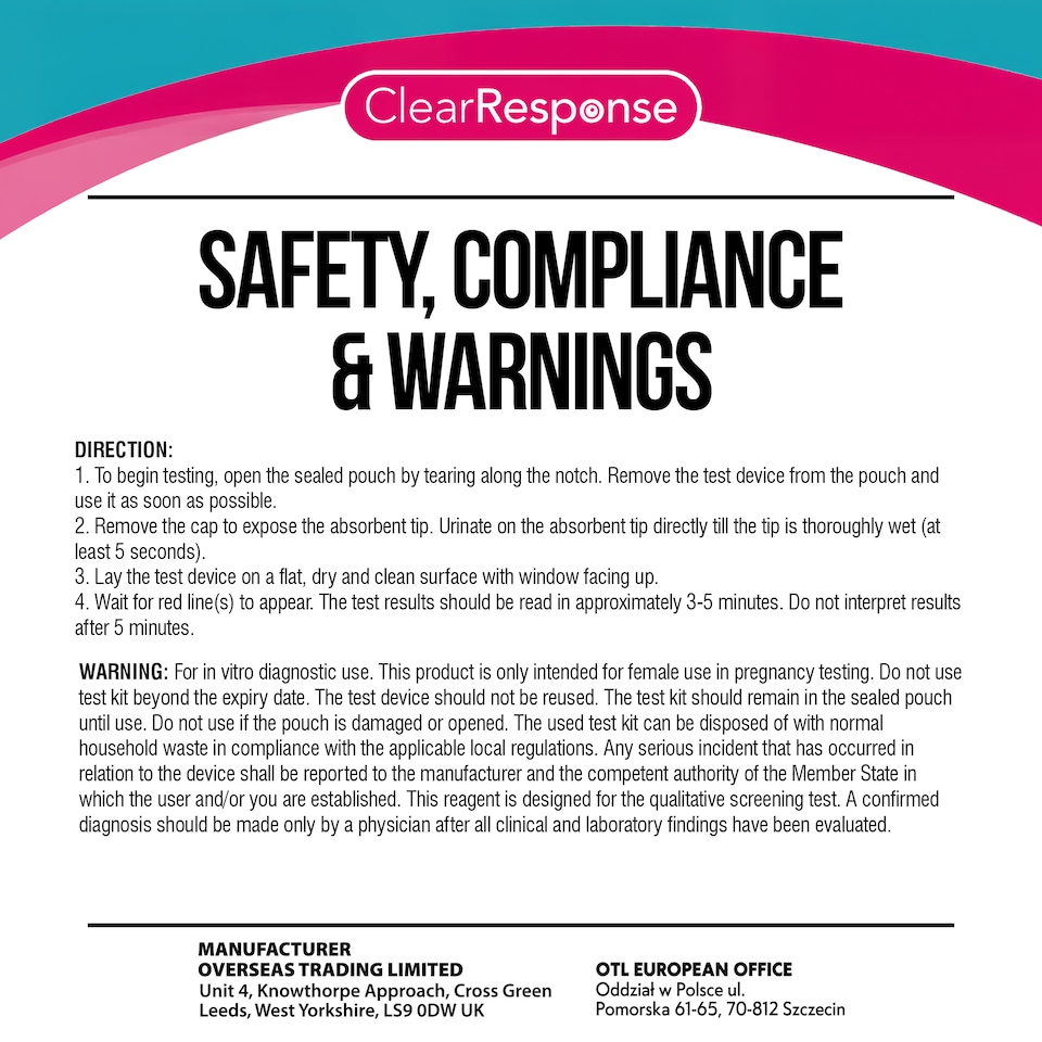image 1 of SOL Clear Response Early Detection Pregnancy Test Kit 3 Pack