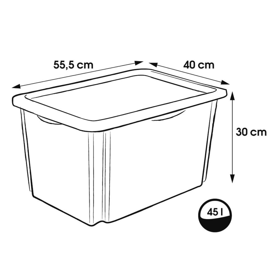 image 1 of Keeeper Bambi Turn Around Stackable Box with Lid 45 Litre Transparent