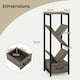 image 3 of COSTWAY 2 Pcs Tree Bookshelf 4 Tier Storage Bookcase with Drawer Grey