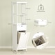image 5 of HOMCOM Tall Bathroom Cabinet with Removable Laundry Basket, Slim Bathroom Storage Unit with Tilt-Out Laundry Cabinet, 2 Open Shelves and Drawer, 40 x 30 x 165 cm, White | White | White