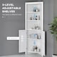 image 6 of kleankin Triangle Bathroom Cabinet, Corner Bathroom Storage Unit with Cupboard and 3-Tier Shelves, Free Standing, White