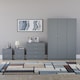 image 6 of Vida Designs Riano 4 Piece Bedroom Set (2 Drawer Bedside Chest, 4 Drawer Chest, 3 Door Wardrobe), Grey (6)