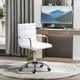 image 2 of Vinsetto Mid Back Home Office Chair Swivel Computer Chair with Armrests, White