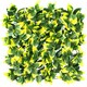 image 1 of Primrose Yellow Leaf Artificial Hedge Outdoor Patio Panels 50cm x 50cm Set of 8