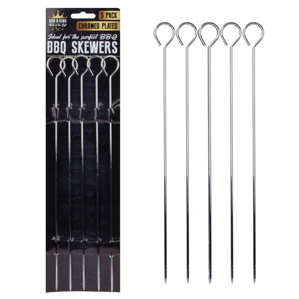 image 1 of PMS Chrome Plated Steel Skewers - 5 Pack
