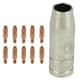 image 1 of 1 shroud & 10 x 0.8mm Round Contact Tips MIG Welding Binzel Style Torch MB15