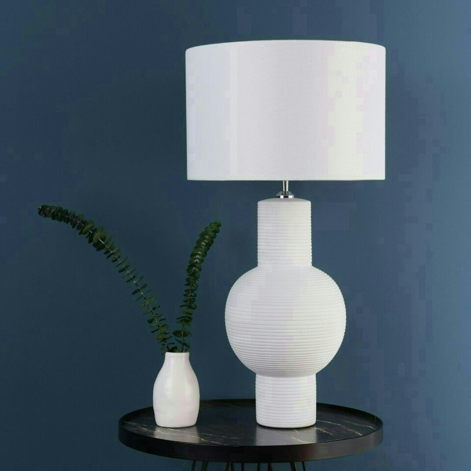 image 1 of Meredith White Ceramic Table Lamp White