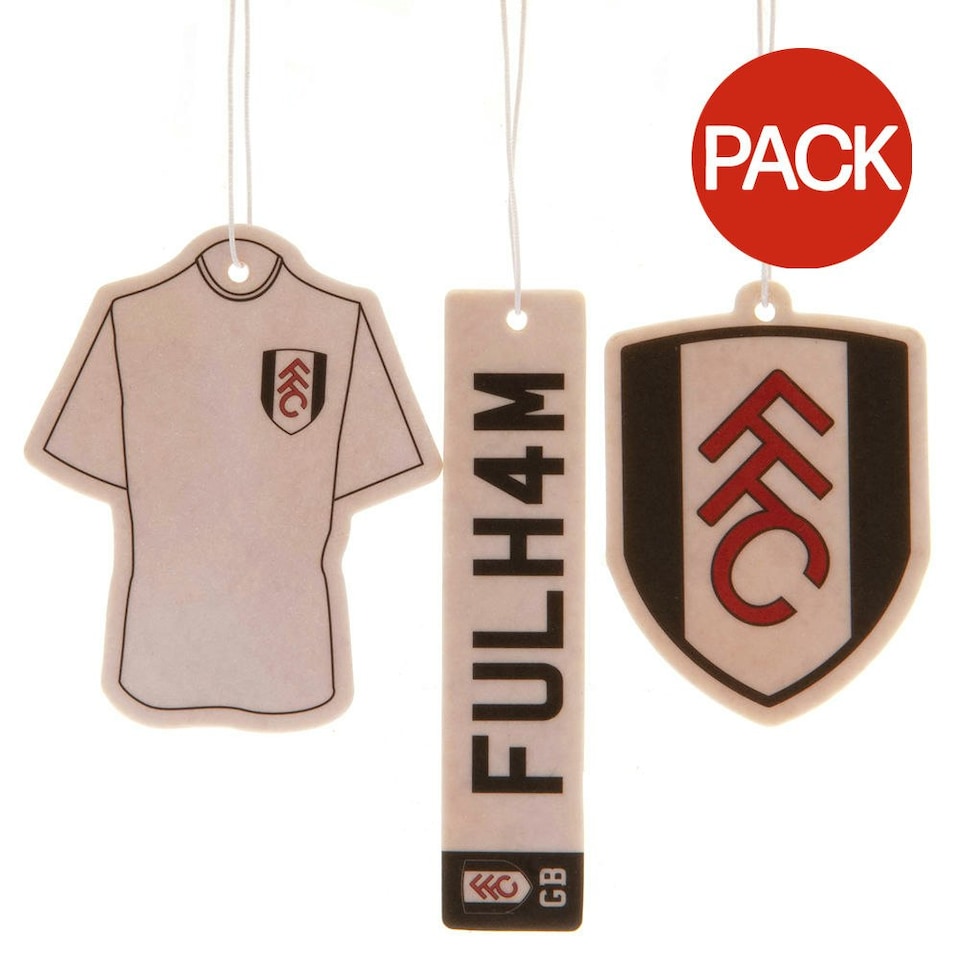image 1 of Fulham FC Icons Hanging Car Air Freshener (Pack of 3) - White/Black - One Size