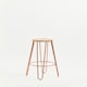 image 4 of Interiors by Premier Rose Gold Metal and Elm Wood Round Bar Stool, Hairpin Stool, Sturdy Stool for Bar, Kitchen Counter