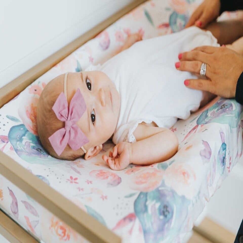 image 1 of Copper Pearl Nappy Changing Pad COVER Bloom
