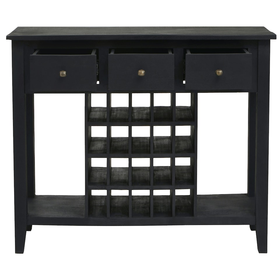 image 1 of Interiors by Premier Wine Bottle Storage Console Table Black