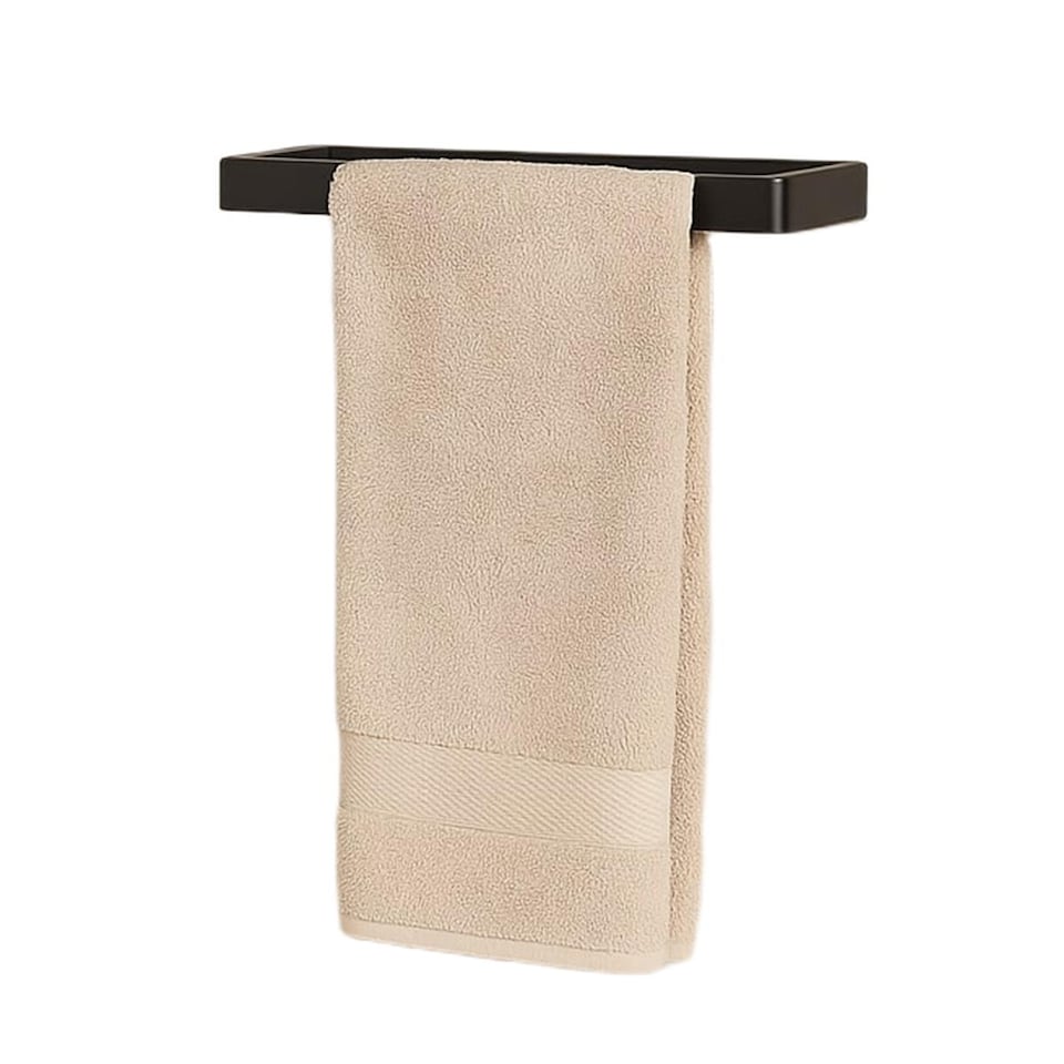 image 1 of House of Home Wall Mounted Black Towel Holder 20cm Rectangle Rail