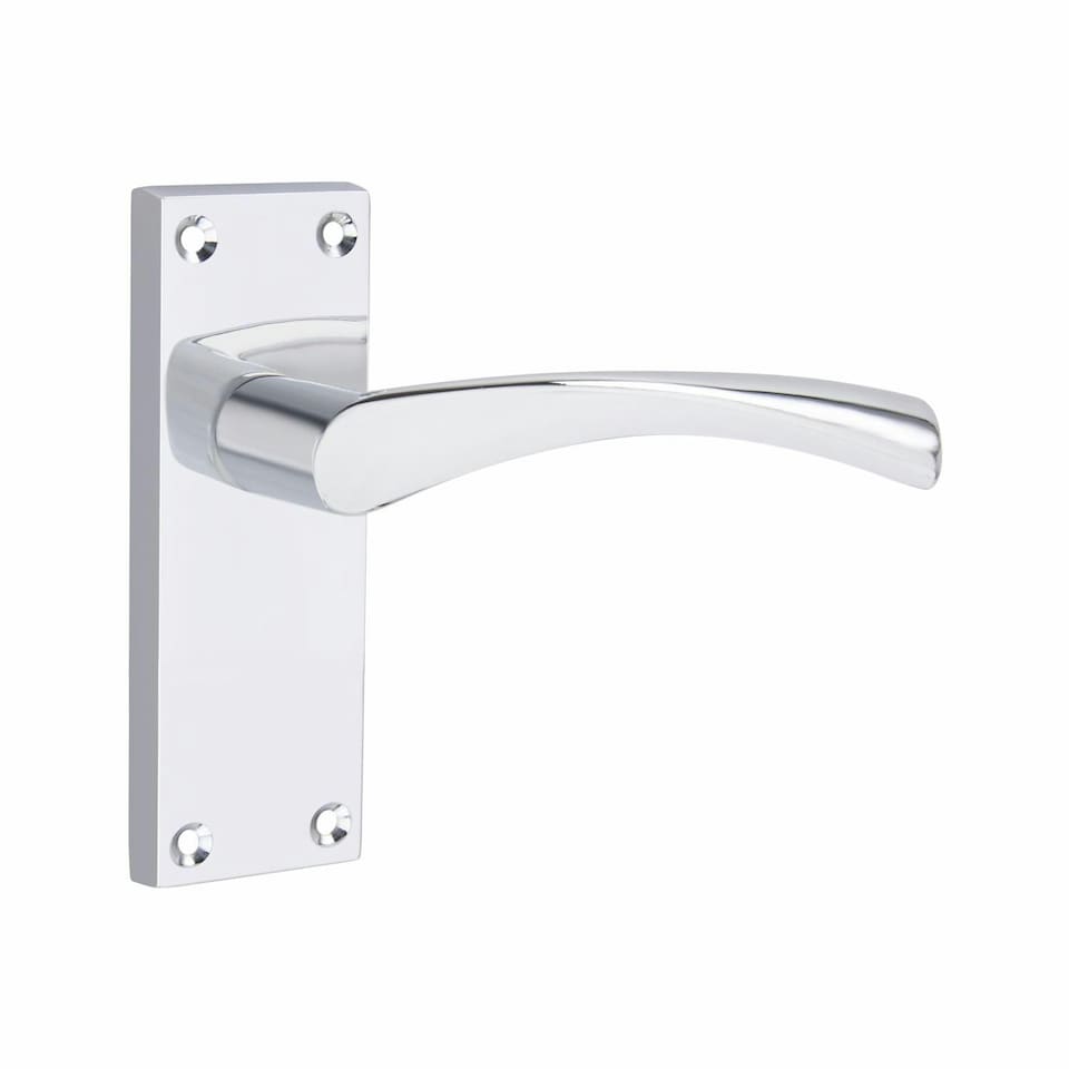image 1 of Golden Grace 4 Pairs Victorian Scroll Astrid Door Handles Latch in Silver Polished Chrome - 120mm x 40mm Backplate Chrome