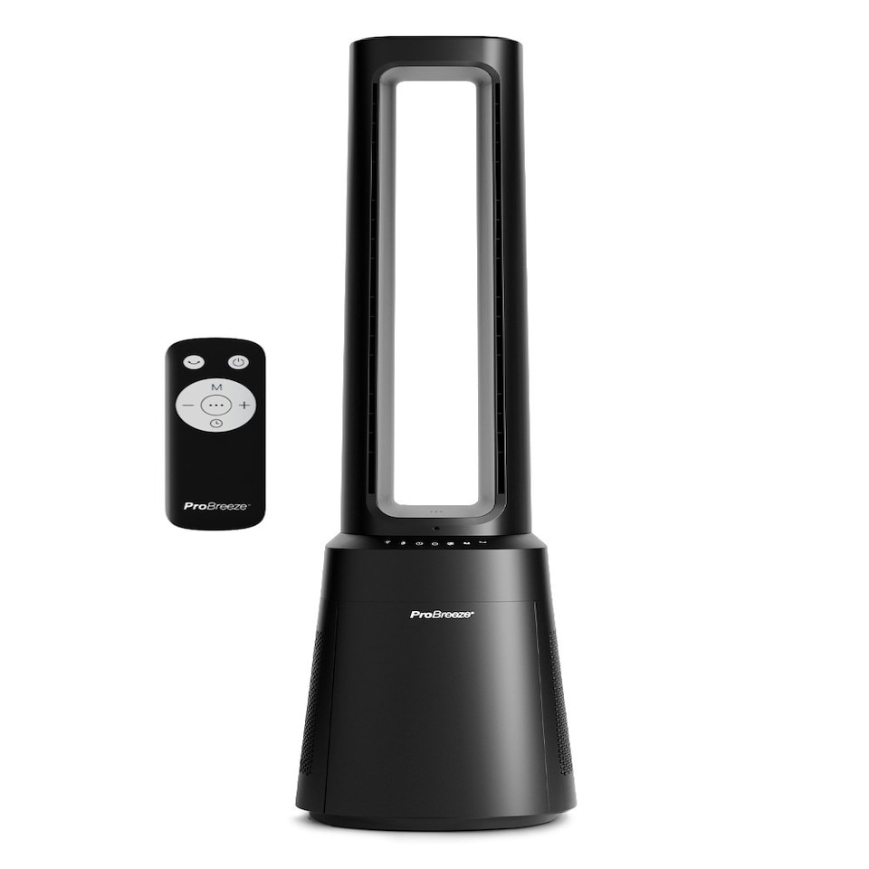 image 1 of Pro Breeze OmniAir 41" Premium Bladeless Tower Fan and Air Purifier - Black