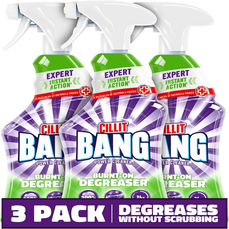 image 1 of Cillit Bang Burnt On Degreaser l Removes Food Stains, Dirt & Grease l Size: 750ml | Pack of 3 | 3 x 750ml