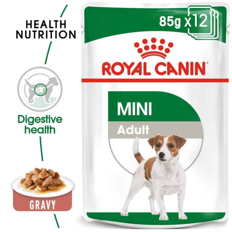 image 1 of Royal Canin Mini Adult in Gravy Wet Dog Food - 24 x 85 g (Small Breed, 1-10 kg) | Multi | 24 x 85g | 1