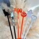 image 7 of Halloween Characters Acrylic Drink Stirrers - Pack of 6
