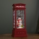 image 2 of 25cm Battery Operated Light up Christmas Phone Box Water Spinner with Snowman Scene & LEDs