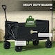 image 9 of Outsunny 120L Folding Collapsible Wagon with Adjustable Handle, Black