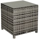 image 1 of Outsunny Side Table Furniture Tempered Glass Garden Patio Wicker