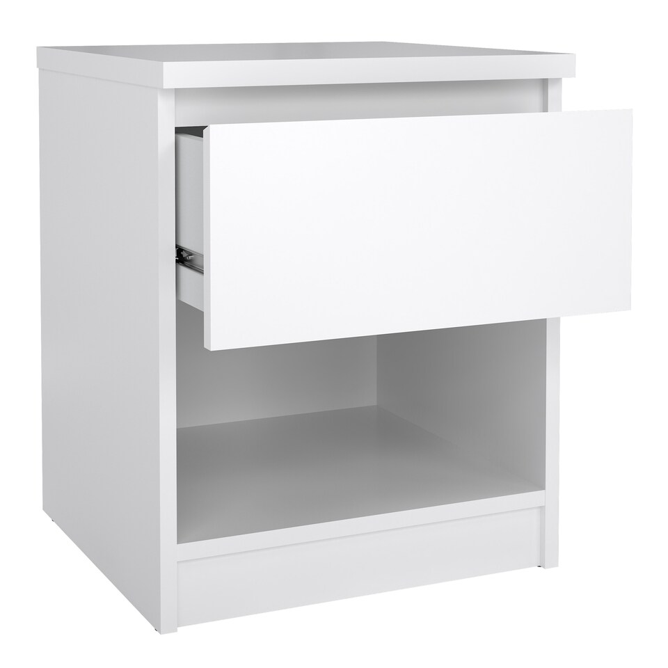 image 1 of Naia Bedside 1 Drawer 1 Shelf in White High Gloss