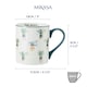 image 6 of Mikasa Plant Straight-Sided Porcelain Mug, 280ml | White