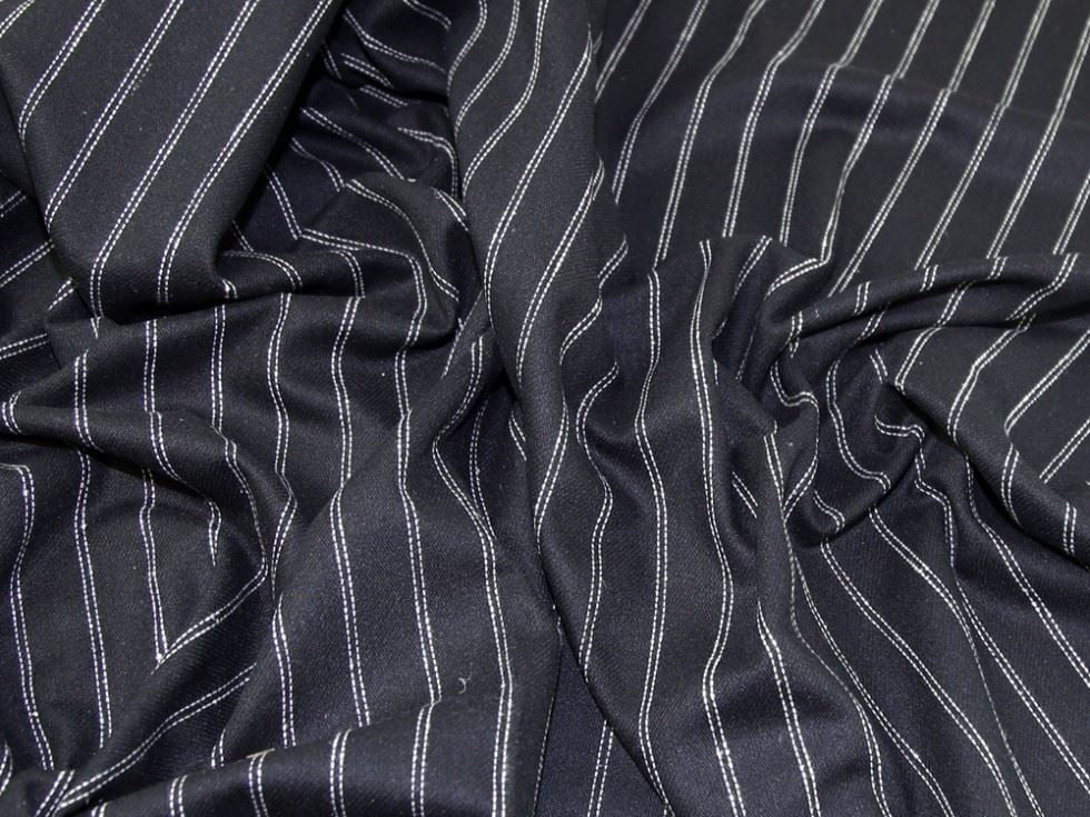 Lady McElroy Black & White Wool Blend Coating Dressmaking Fabric, 145cm / 57" Wide - per metre