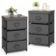 image 1 of COSTWAY Set of 2 3-Tier Fabric Dresser Fabric Nightstand Grey Grey
