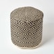 image 3 of Homescapes Black and Cream Aztec Style Jute Footstool Beanbag Round - 45 x 40 cm | Black | 45 x 40 cm