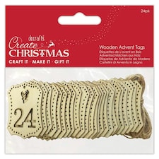 Wooden Advent Tags (24pk) - Papermania