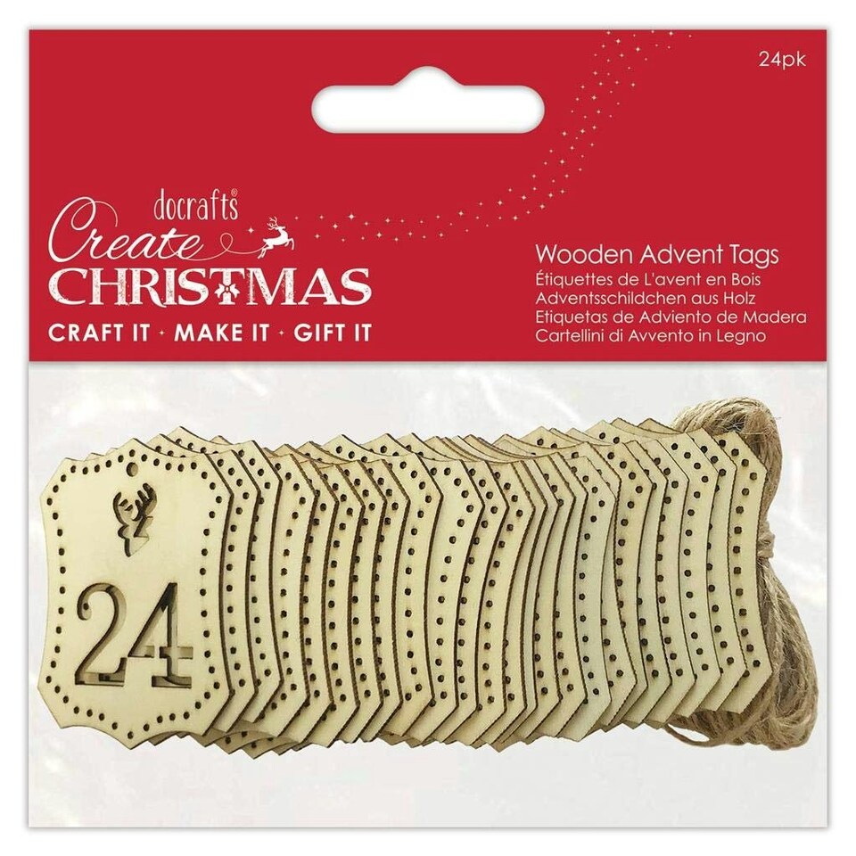 Wooden Advent Tags (24pk) - Papermania