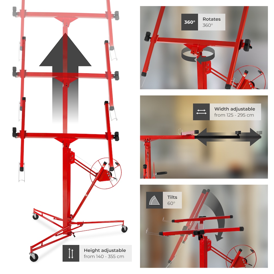 image 1 of Plasterboard Lifter - 1-man operation, height 140 - 355 cm, width 125 - 295 cm
