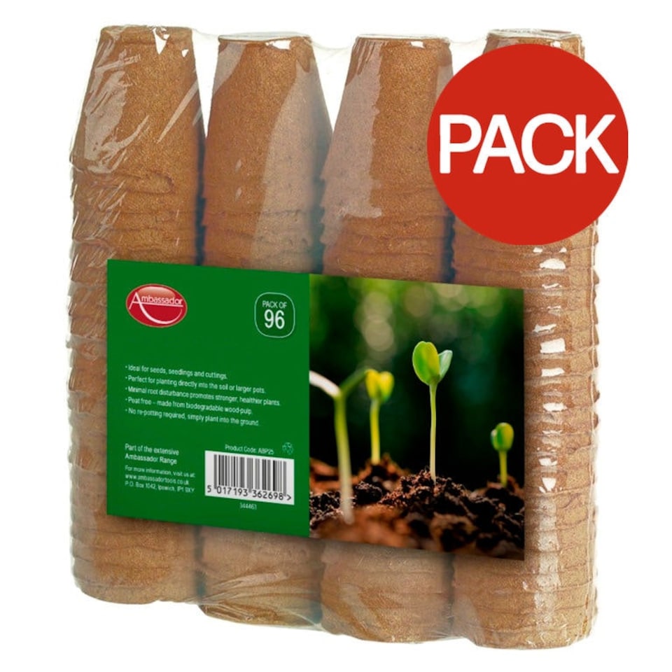 Ambassador Round Fibre Pots (Pack of 96) - Orange - 6cm