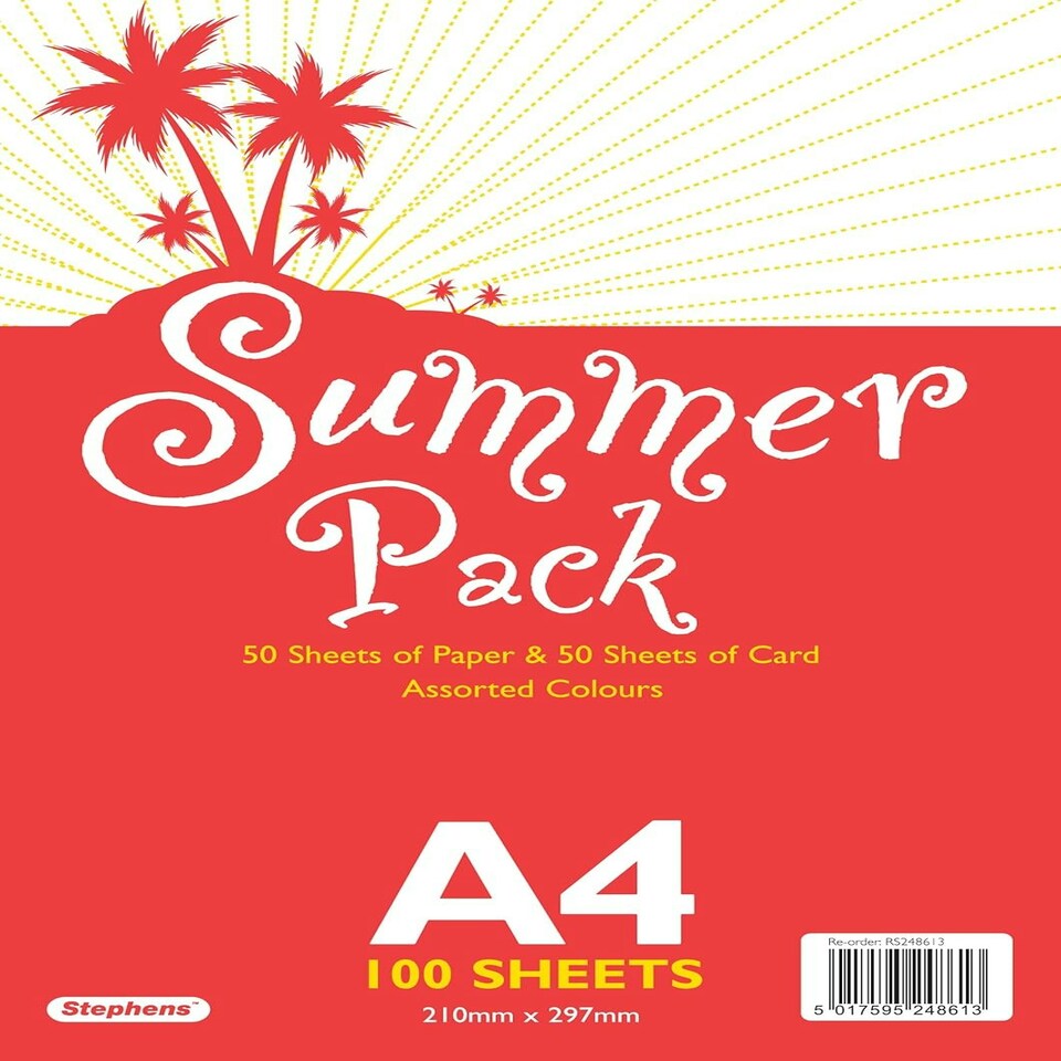 Stephens Card / Paper Pack Summer 50 Sheets Paper/50 Card, Summer, A4