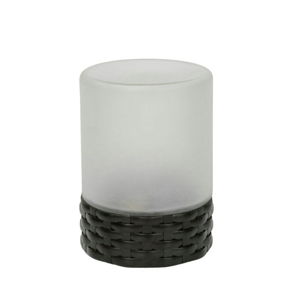image 1 of ValueLights Solar Powered Outdoor Garden Rattan Table Lamp with Frosted Glass Shade
