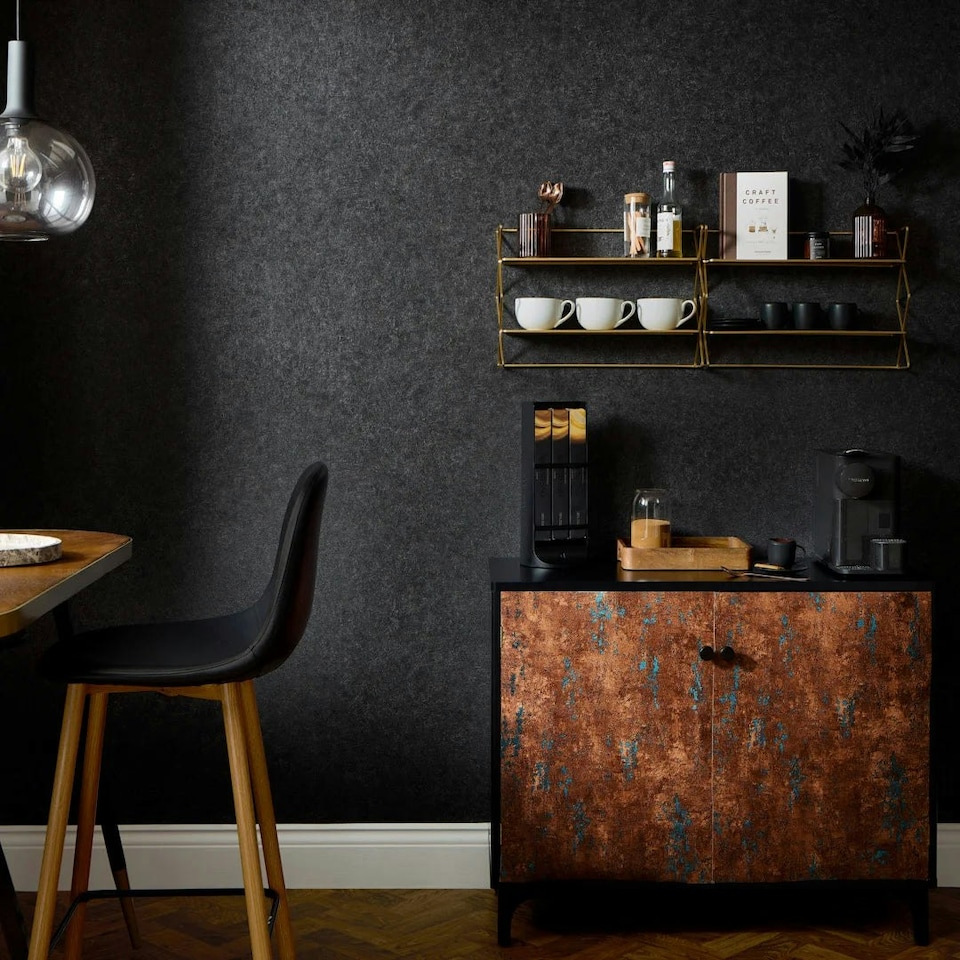 image 1 of Dolomite Metallic Wallpaper in Charcoal Multi