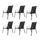 image 9 of Set of 6 Outdoor Garden Patio Textilene Furniture Chairs in Black