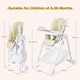 image 2 of COSTWAY Folding Baby High Chair Convertible Dining Chair Portable Highchair-Beige