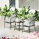 image 5 of Outsunny 3 PCS Rattan Bistro Set with Cushions Coffee Table and Chairs