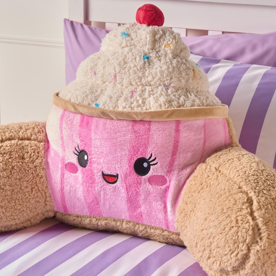 image 1 of OHS Sprinkles the Cupcake Cuddle Cushion Novelty Reading Pillow