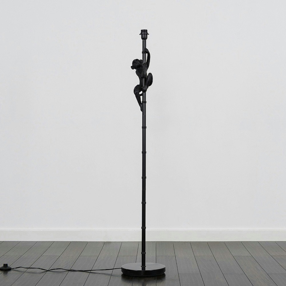 image 1 of ValueLights Hanging Monkey Animal Quirky Modern Black Floor Lamp Base