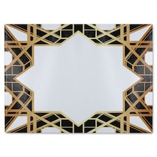 Art Deco Star Border Glass Chopping Board | Multi