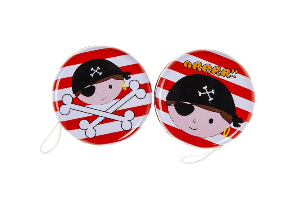 image 1 of Pack of 12 Metal Yo-Yo Pirate Theme Return Tops