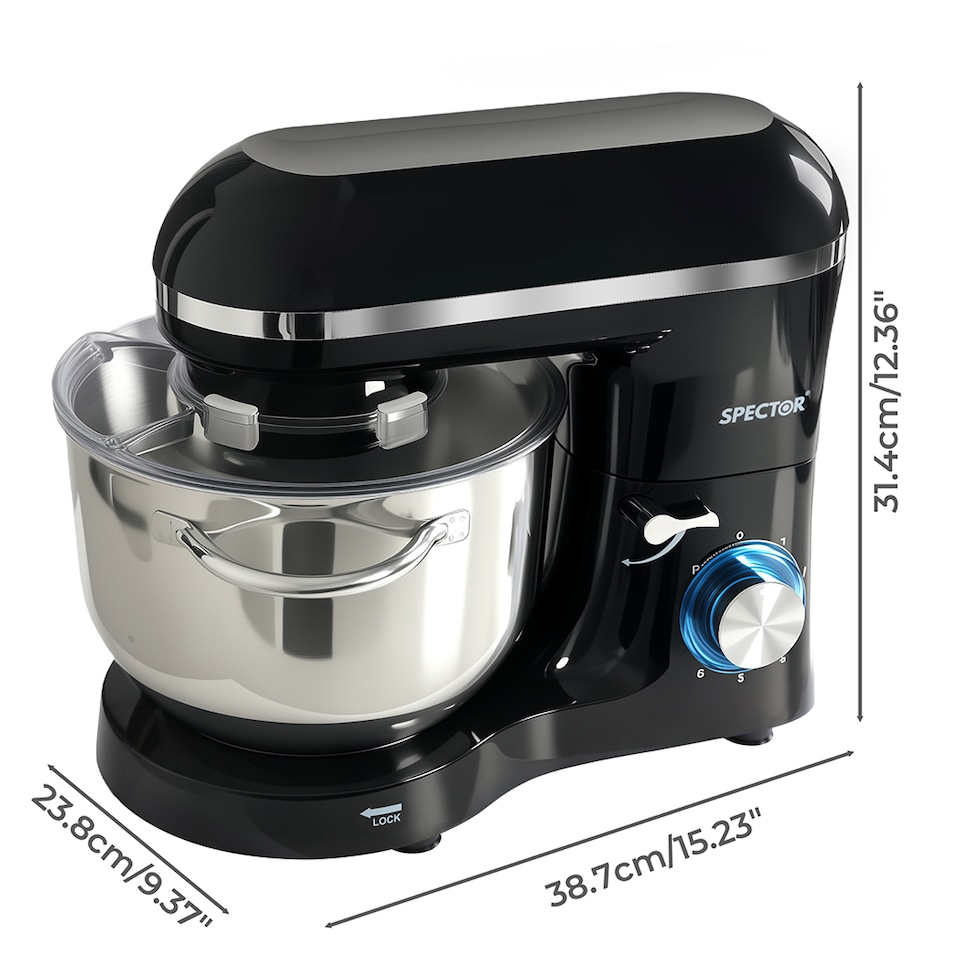 image 1 of Spector Electric Stand Mixer 6.2L Stainless Steel Mixing Bowl 1400W 6 Speeds