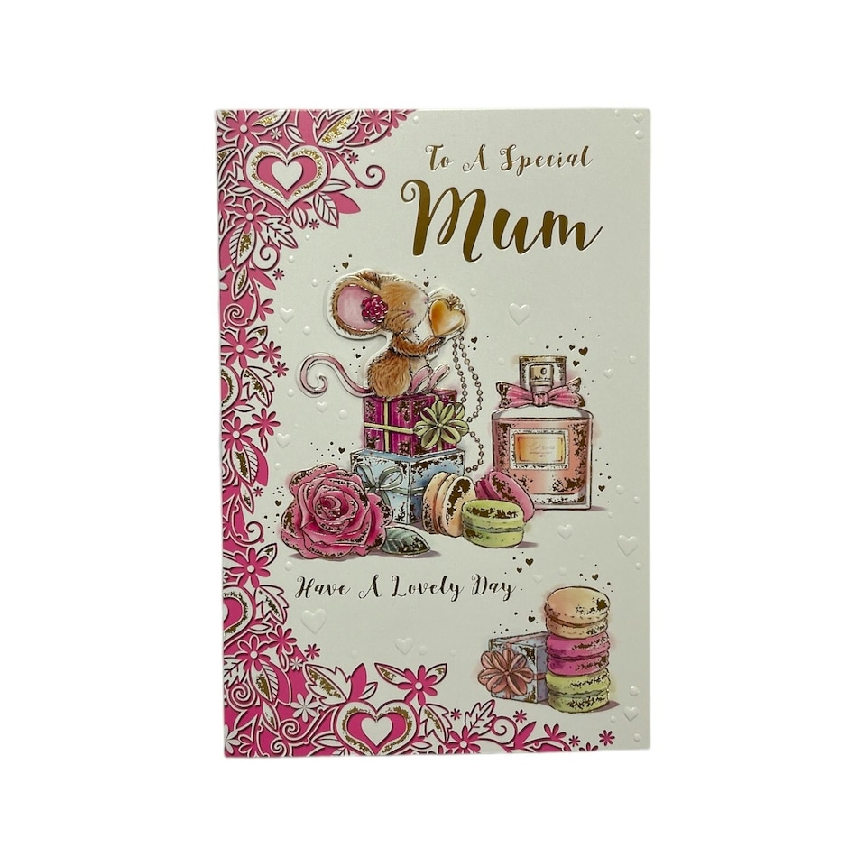 image 1 of To Special Mum Mice And Perfume Pink Birthday Card