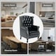 image 8 of HOMCOM Chesterfield-style Wing Back Armchair Tufted Accent Chair Black