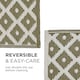 image 6 of Homescapes Outdoor Rug Luxury Waterproof Reversible Recycled, For Garden, May Geometric | Green | Olive Green